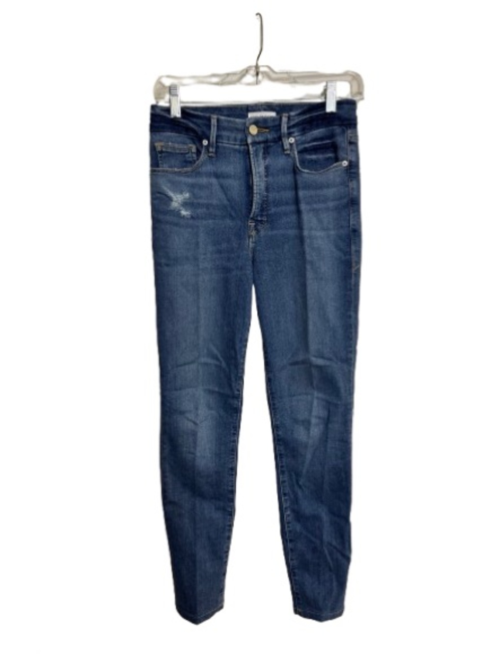 Good American Indigo Skinny Jeans with Subtle Distress